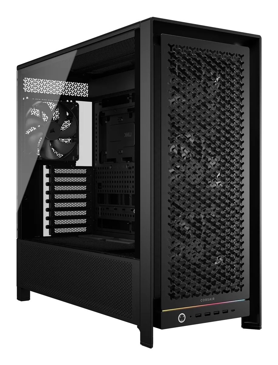 CORSAIR FRAME 5000D RS -miditornikotelo ikkunalla ja RGB-valaistuksella, musta