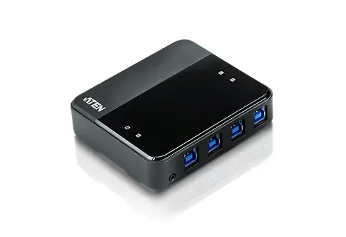ATEN USB 4-portin USB 3.0 -laitteiden jakamislaite USB hub - 4 porttia - Harmaa