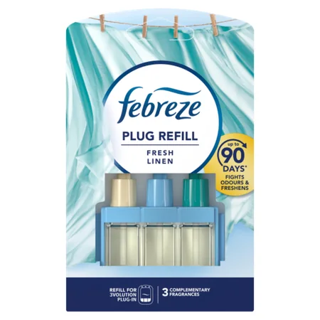 Febreze Fresh Linen Plug In Air Freshener Refill - 3 x 20 ml