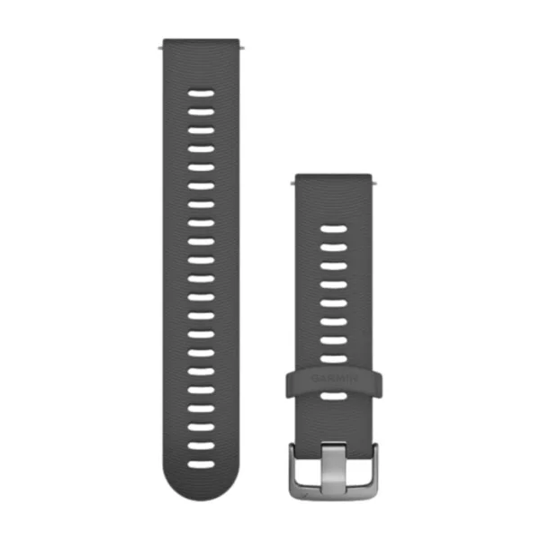 Pikavapautettava 20 silikonirannehihna (harmaa/terähopea) (010-11251-1N)
