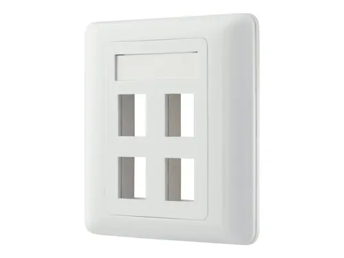 Deltaco VR-228 Flush mount for Keystone 4-Ports White