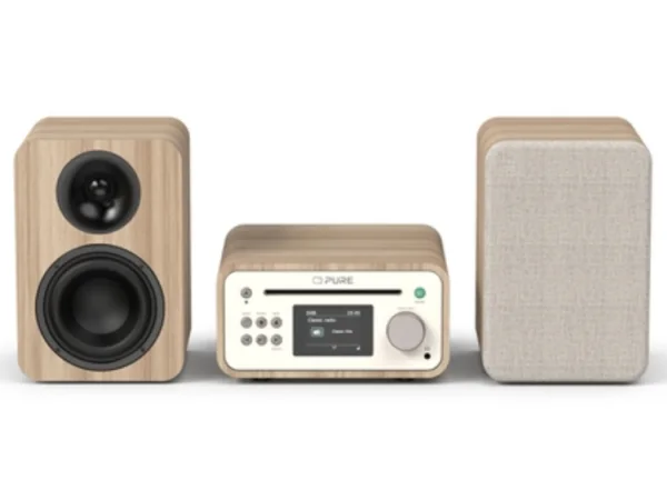 Pure Classic Stereo Mini, Kodin mikroaudiojärjestelmä, Tammi, Valkoinen, 1 levyt, Etu, 40 W, 2,54 mm