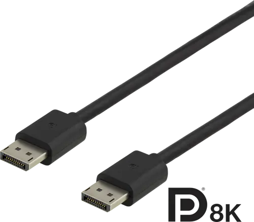 Deltaco DisplayPort 1.4 -kaapeli, jossa 8K, 3 m, musta