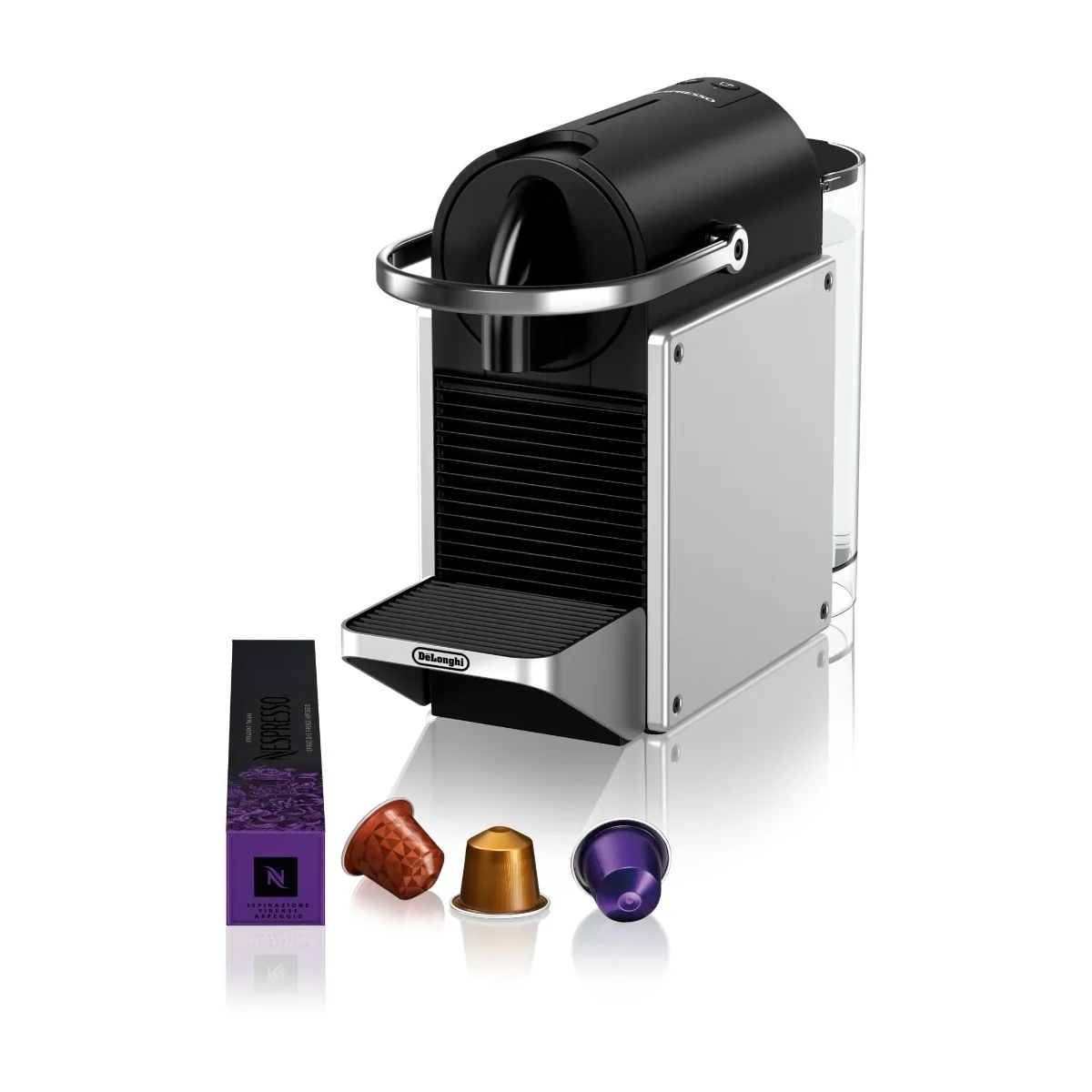 De'Longhi Nespresso Pixie EN127.BL -kapselikahvikone, musta/harmaa/hopea