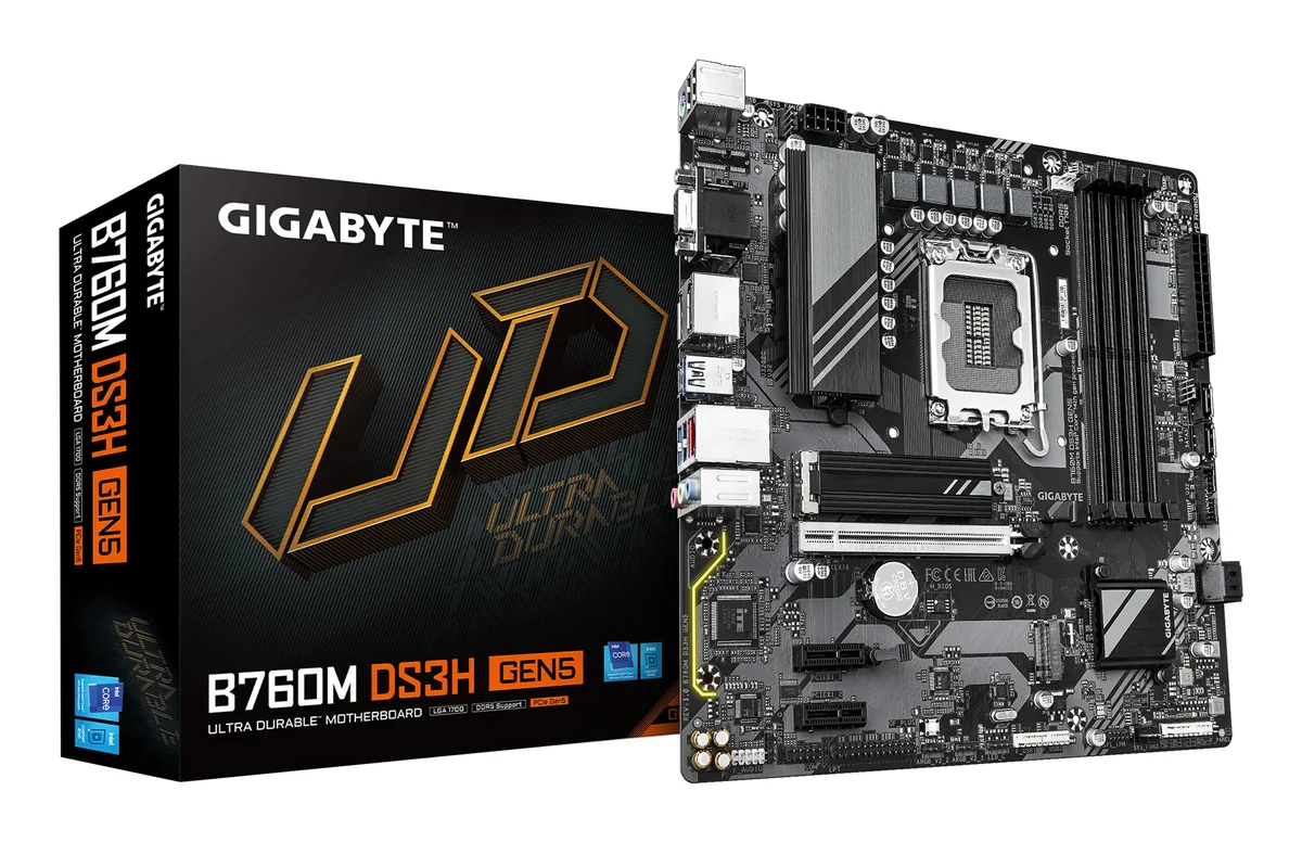 GIGABYTE B760M DS3H GEN5 Emolevy - Intel B760 - Intel LGA1700 - DDR5 RAM - Micro-ATX