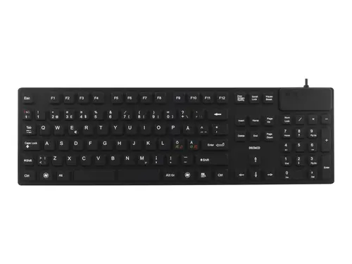 Deltaco Rubberized Näppäimistö Silicone Full Koko (Nordic) - Näppäimistö - Pohjoismainen - Musta