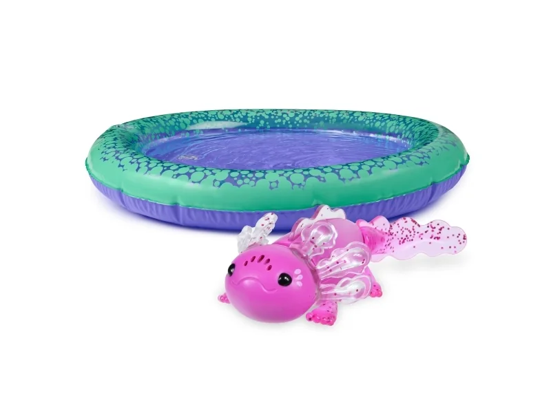 Magenta Glitter Axolotl with Pool