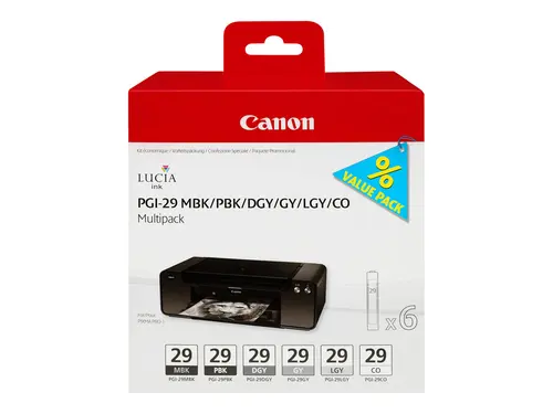 Canon PGI-29 -mustekasettipakkaus, monivärinen, 6 kpl