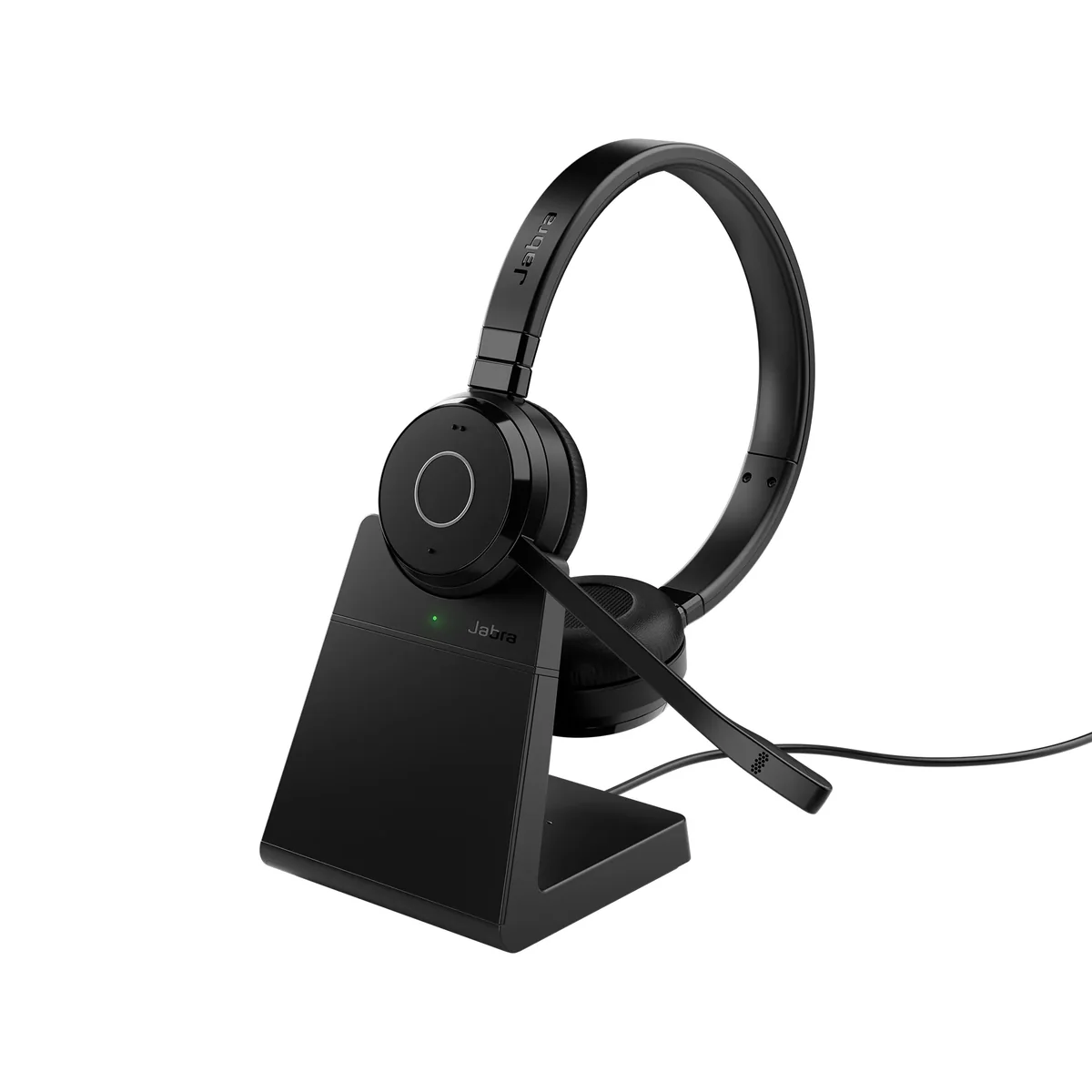 Jabra Evolve 65 TE MS -langaton stereokuulokemikrofoni + USB-A-sovitin ja latausteline, musta