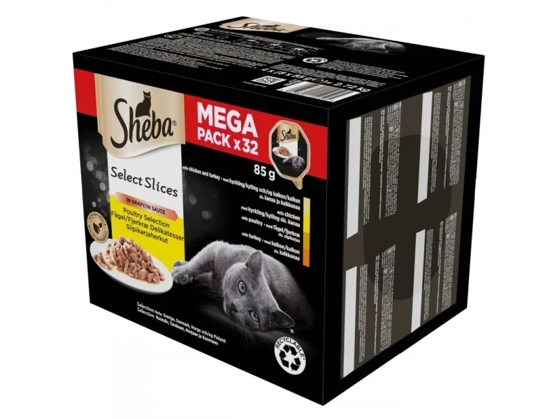 Sheba Sheba Sheba tarjottimen kastike Siipikarja/Kalkkuna/Indica 32x85g