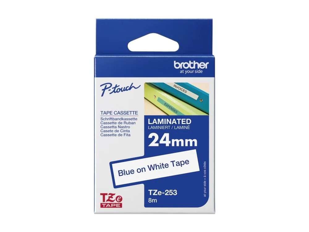BROTHER TZE253 24 BLUE ON WHITE