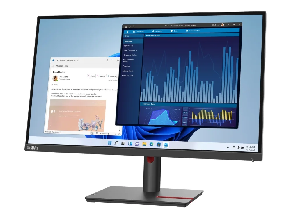 Lenovo ThinkVision T27p-30 - LED-näyttö - 27 - 3840 x 2160 4K @ 60 Hz - IPS - 350 cd/m² - 1300:1 - 4 ms - HDMI, DisplayPort, USB-C - musta - ThinkPad P15 Gen 2 -malliin 20YQ 20YQ