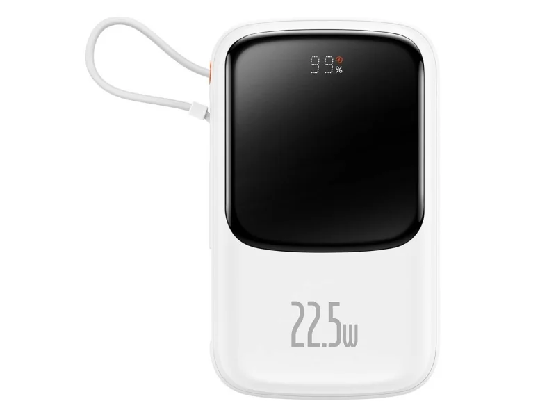 Baseus Powerbank Qpow PRO with cable 10000mAh 22.5W (White) - 10000 mAh