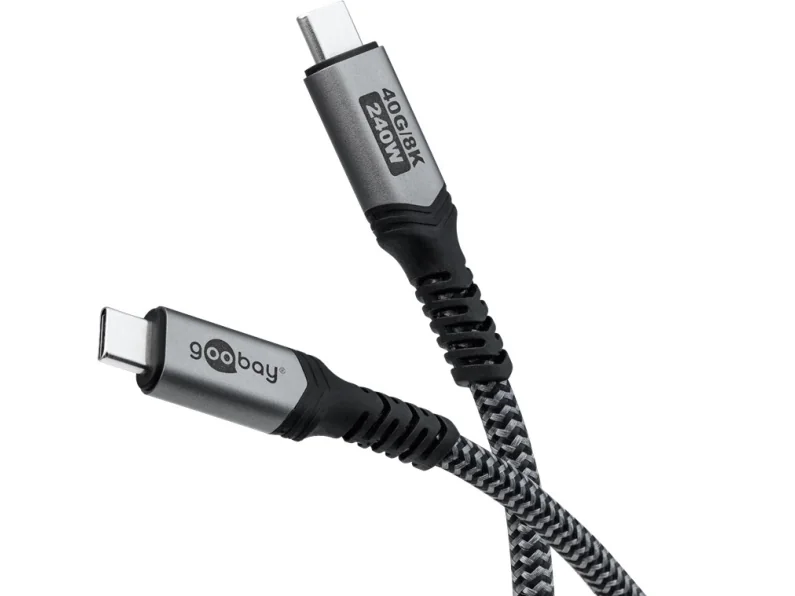 Pro USB-C <-> USB-C - 1.8m - 240 Watt Power Delivery - USB 4.0 / Thunderbolt 4 - Musta