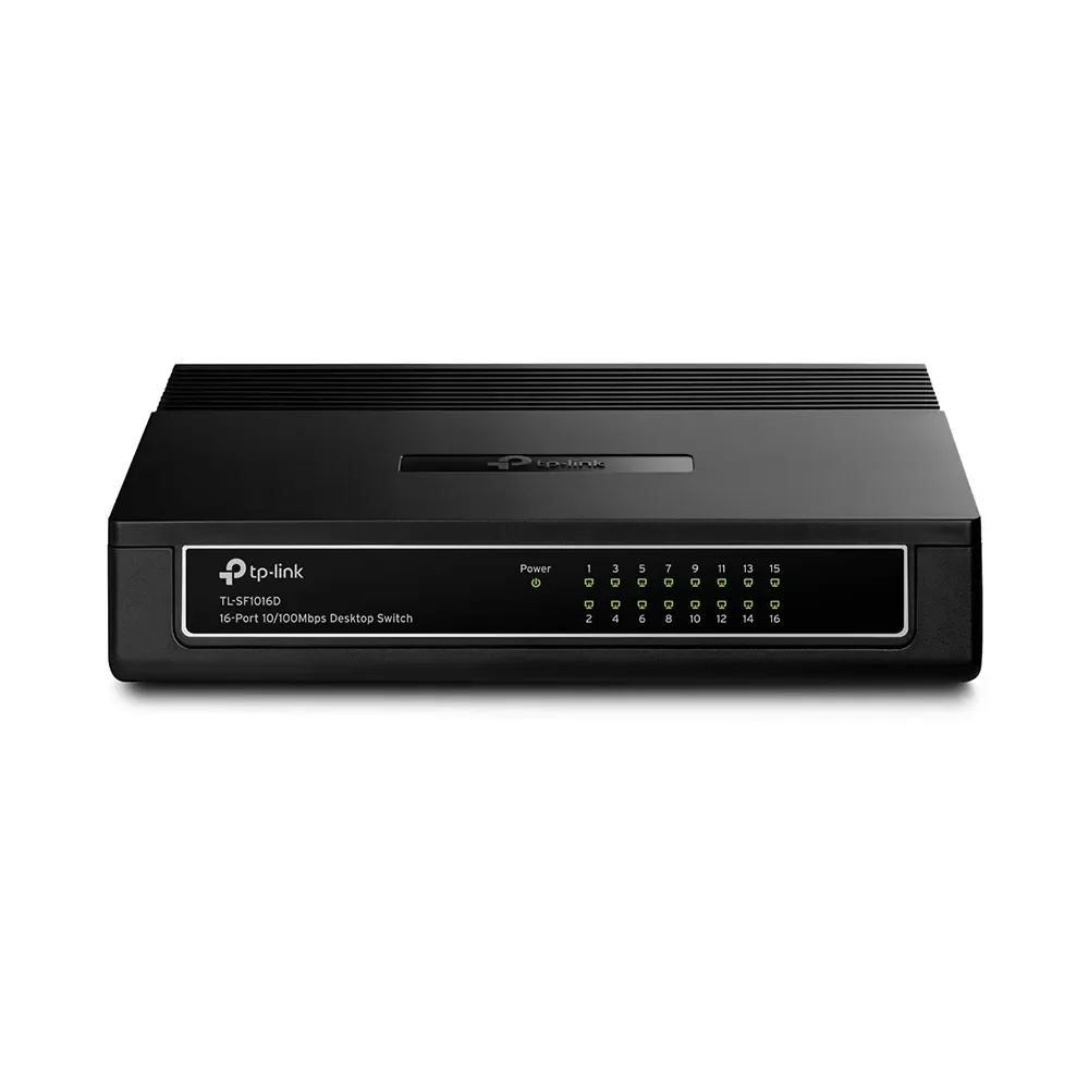 TP-Link TL-SF1016D, Hallitsematon, Fast Ethernet (10/100), Täysin kaksipuolinen, Telineasennus, Seinäkiinnitteinen