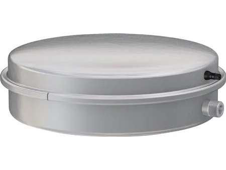 FLAMCO Cubex R 18 litran rund flad trykekspansionsbeholder med gummimembran, Galvaniseret udvendigt. Tåler 50% glykolia