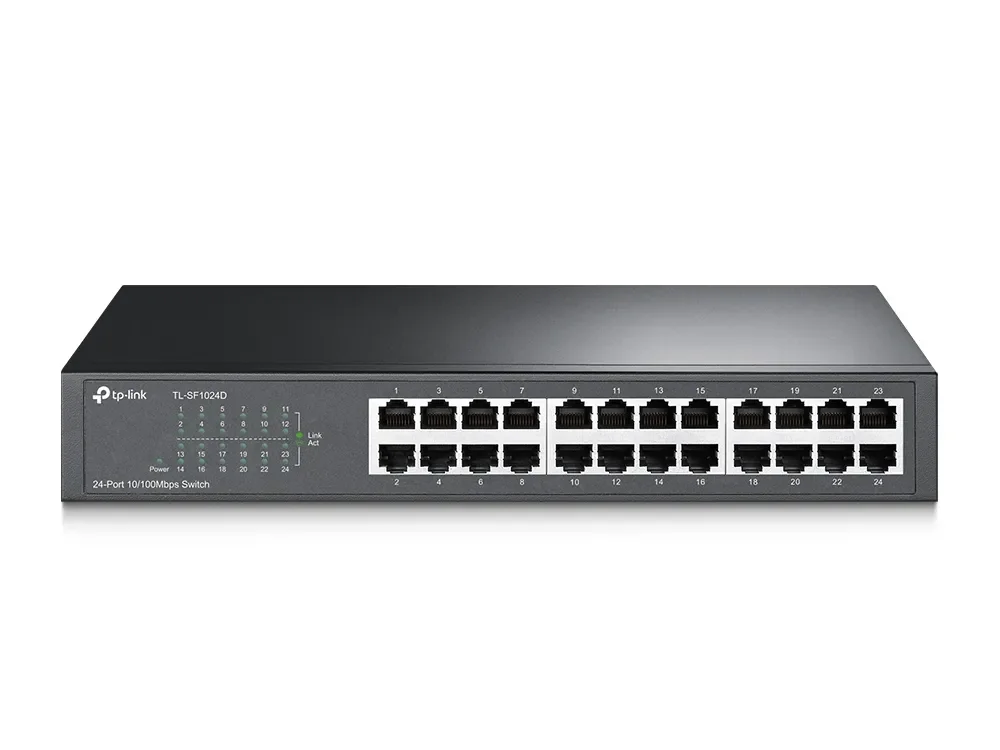 TP-Link TL-SF1024D - 24-porttinen hallitsematon Fast Ethernet -kytkin, Harmaa