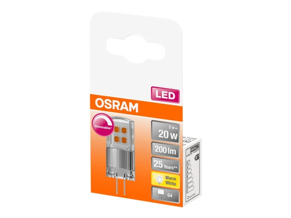 OSRAM PIN 12V kaksikantainen LED-lamppu G4 2W 200lm himmennettävä