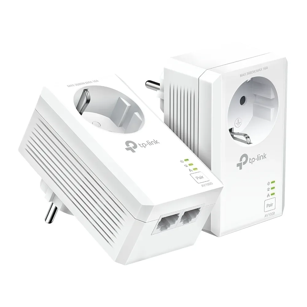 TP-LINK | AV1000 2-porttinen Gigabit Passthrough Powerline Starter Kit | TL-PA7027P KIT | 10/100/1000 Mbit/s | Ethernet LAN (RJ-45) -liittimet 2 | Ei Wi-Fi | Lisäkorttipaikka | Lisäpaikka