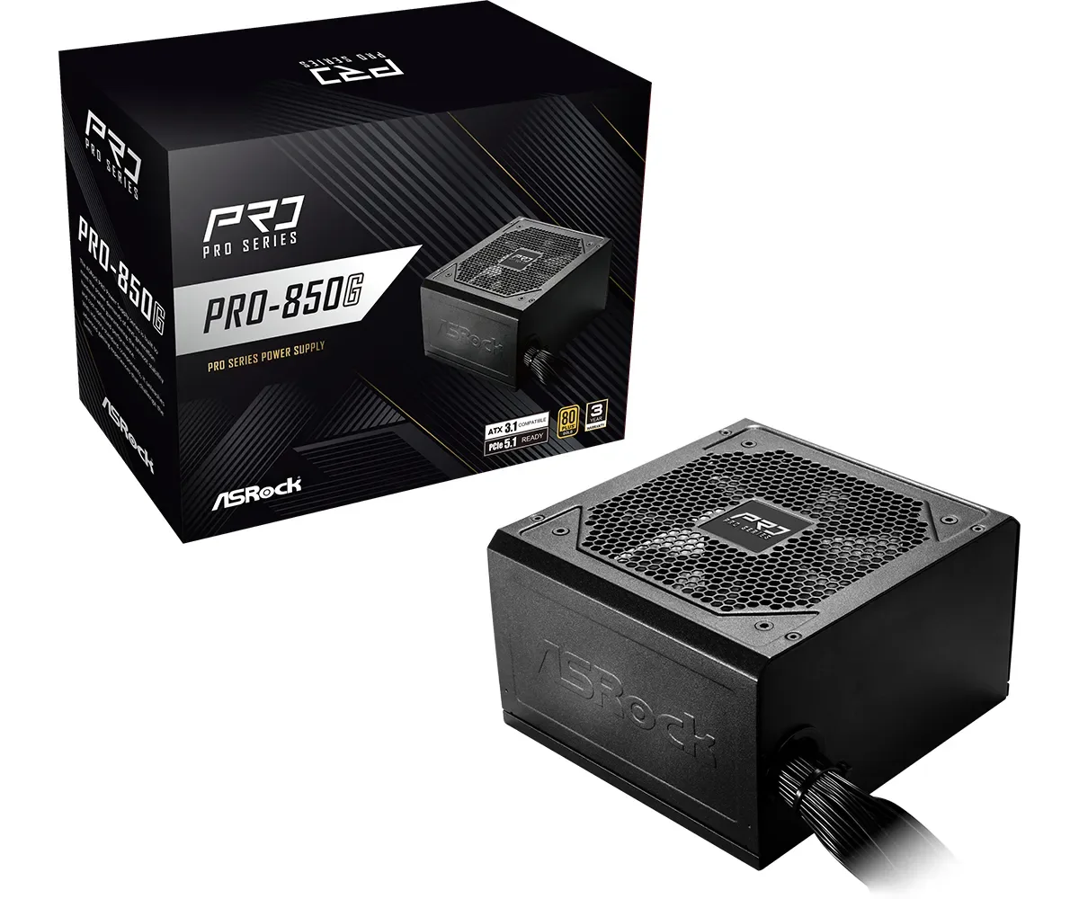 Asrock PRO-850G, 850 W, 100 - 240 V, 50/60 hz, 12 - 6 A, 100 W, 850 W