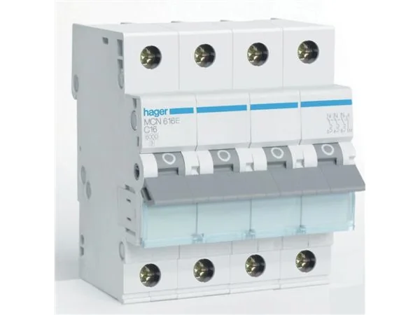 Hager Pienoisvirtakytkin MCB 3P+N 6kA C-16A