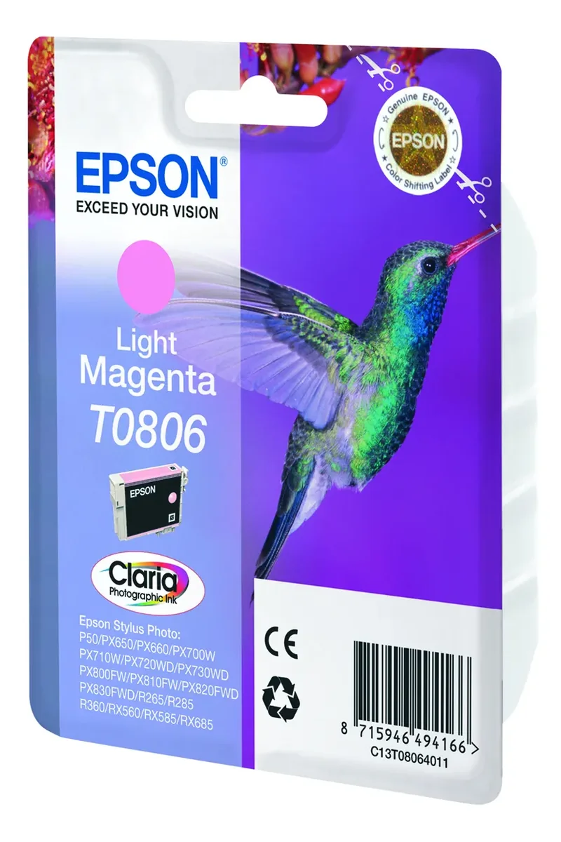 Epson Muste Kevyt Magenta T0806 R265/360/rx560