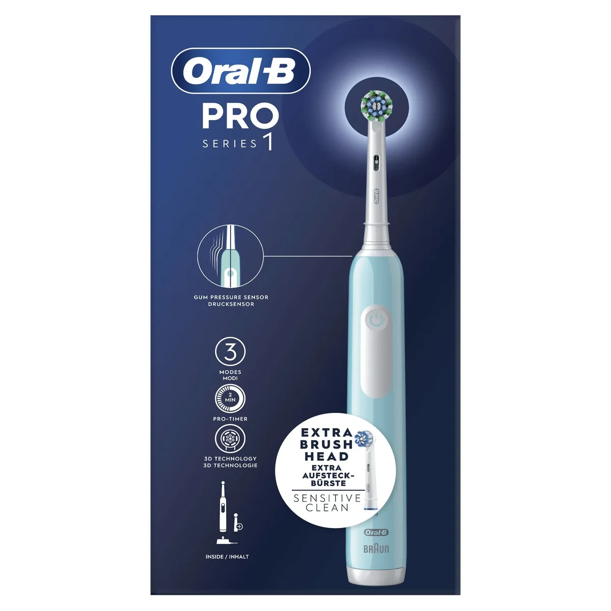 Oral-B Sähköhammasharja Pro1 Turquoise + Extra Brush Head