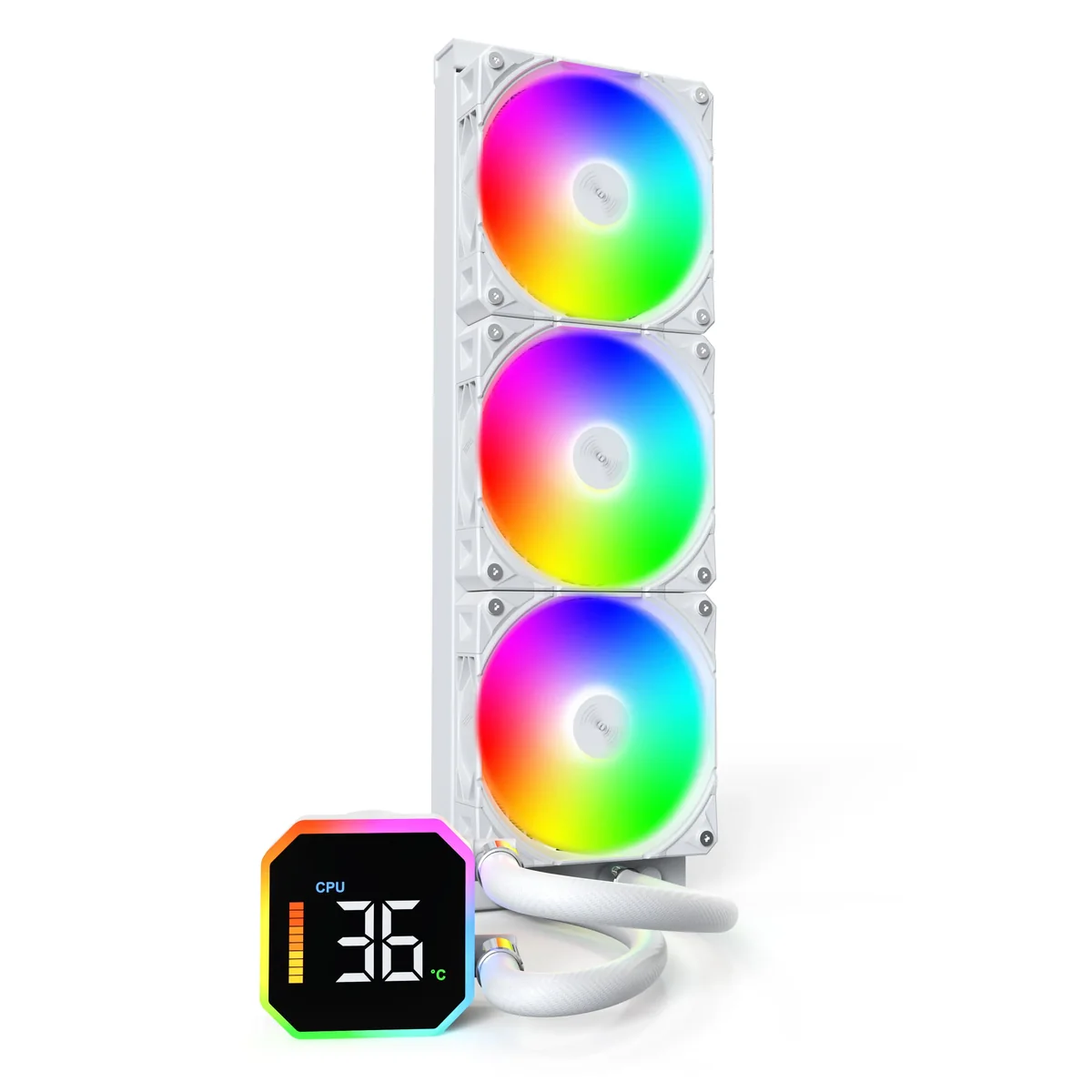 Montech HyperFlow Digital 360 ARGB -nestejäähdytin, valkoinen