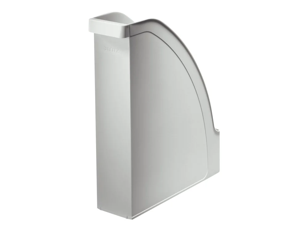 LEITZ Plus -lehtikansio, DIN A4, polystyreeni, harmaa, kapasiteetti: 70 mm, upotettu kahva, korkea etuosa (2476-02-85)