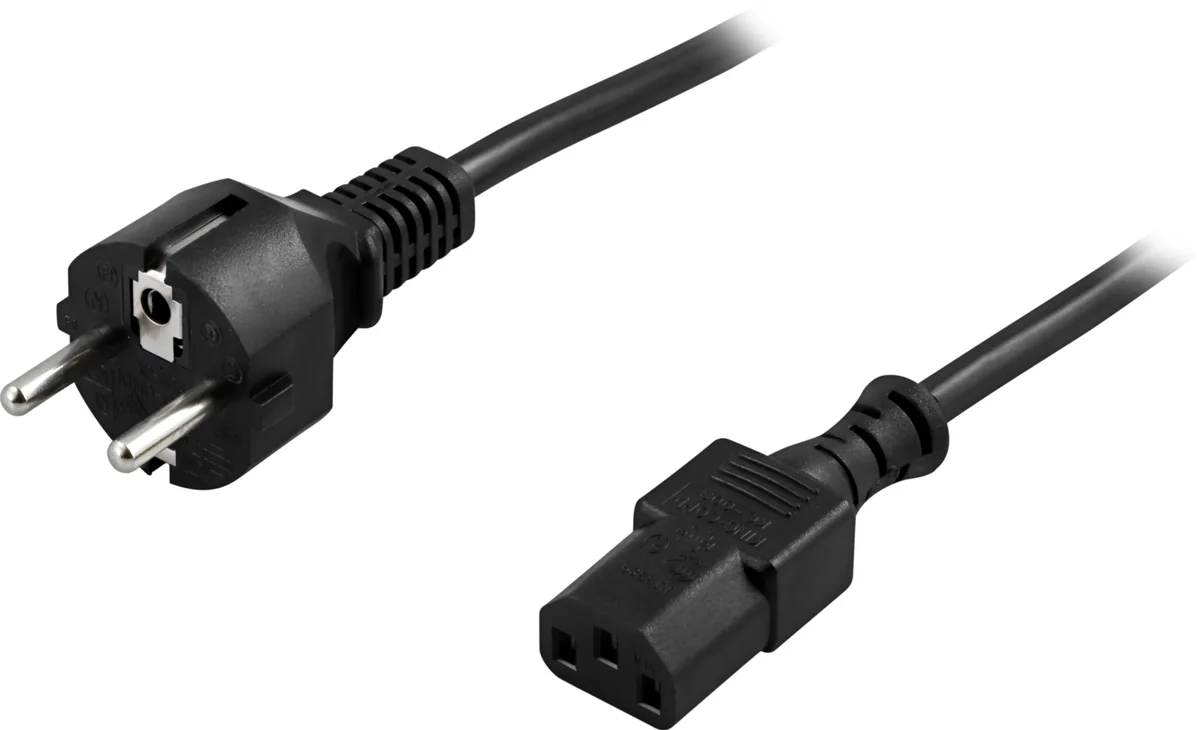 DELTACO DEL-111M - Strømkabel - power CEE 7/7 (han) lige til power IEC 60320 C13 lige - AC 250 V - 10 A - 5 m - lajitelma