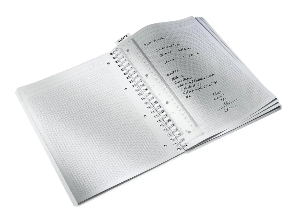 Leitz muistikirja kierteellä PP WOW A4 ruutu, Kuvio, Musta, A4, 80 arkkia, 80 g/m², Neliöpaperi