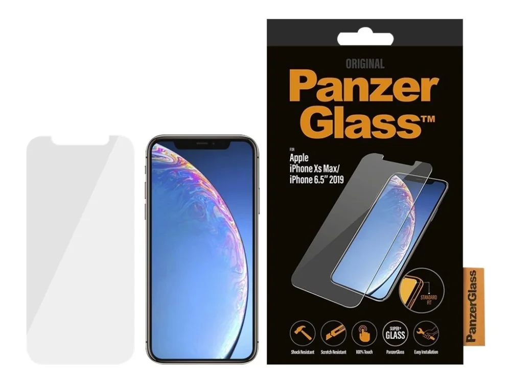 PanzerGlass ® Screen Protector iPhone 11 Pro Max | Xs Max | Standard Fit, Apple, Apple - iPhone Xs Max, Apple - iPhone 11 Pro Max, Asennus kuivana, Naarmuuntumisenkestävä, Iskunkestävä, Läpinäkyvä, 1 kpl