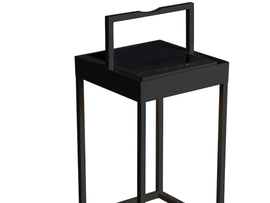 Aurinkokäyttöinen LED-lyhty Portofino, musta