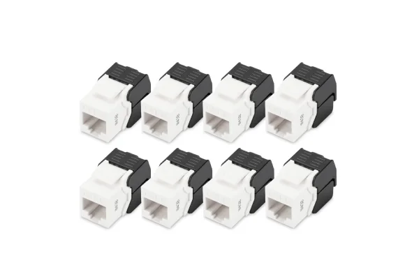 Digitus DN-93603-8, Tasainen, musta, Valkoinen, RJ-45, LSA, Naaras, Naaras