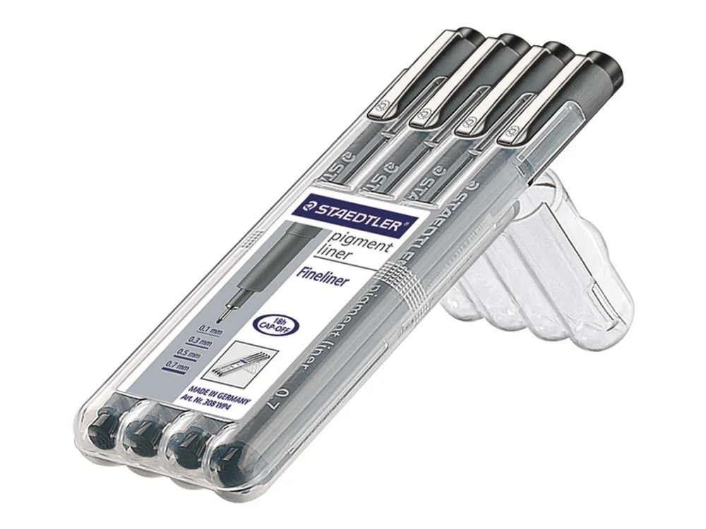 Staedtler Fineliner pigment liner black 4pcs
