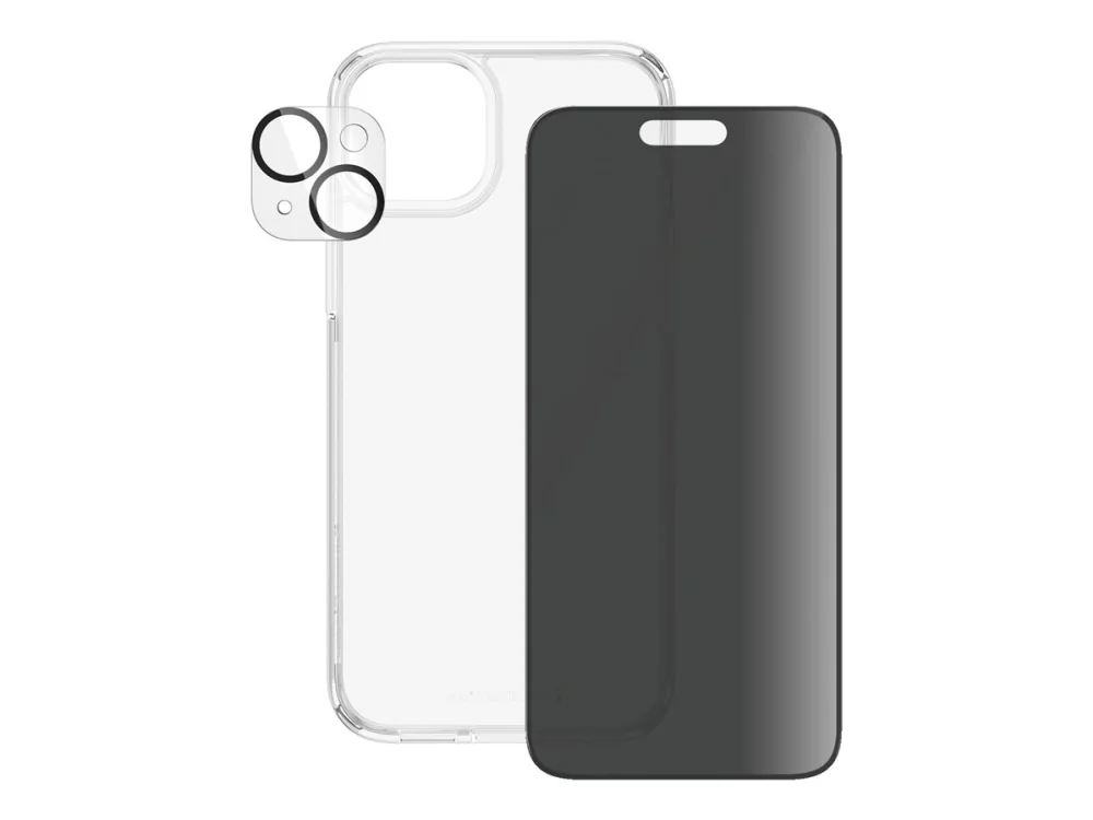 PanzerGlass ® 3-in-1 Privacy Bundle iPhone 15 Plus, Apple, Apple - iPhone 15 Plus, Asennus kuivana, Iskunkestävä, Läpinäkyvä, 1 kpl