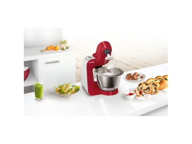 Bosch MUM58720, 3,9 L, Harmaa, Punainen, Ruostumaton teräs, 1,1 m, 220 - 240 V, 50 - 60 Hz, Ruostumaton teräs