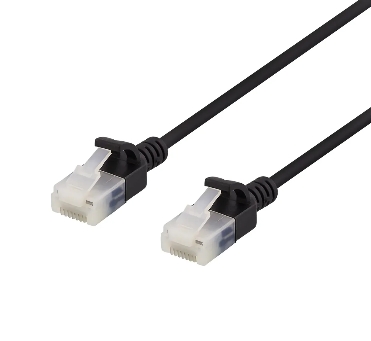 Deltaco Cat6a U/UTP RJ45 2m -verkkokaapeli, musta