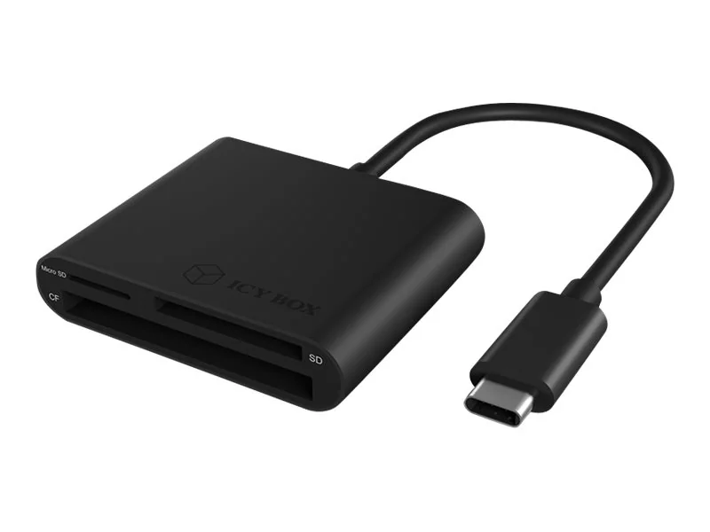 ICY BOX IB-CR301-C3 - Kortinlukija (SD, CF, SDHC, microSDHC, SDXC, microSDXC, SDXC UHS-I, microSDXC UHS-I) - USB-C 3.0