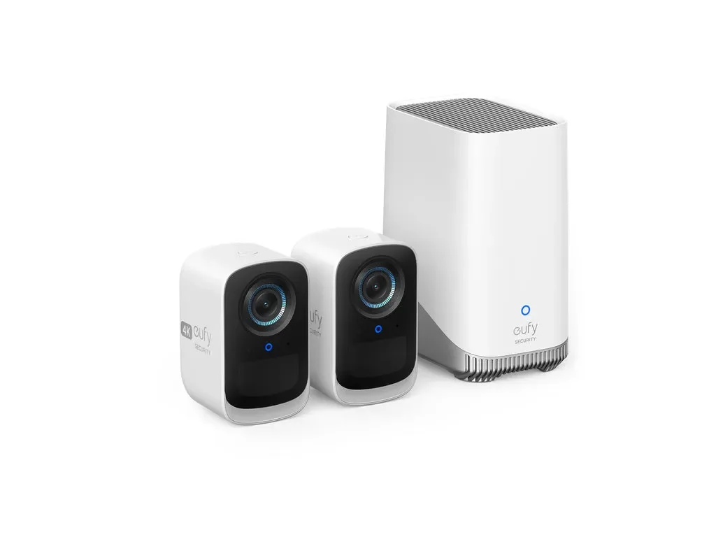 Eufy eufyCam S330 (eufyCam 3C) - 2 kameraa - Verkkovalvontakamera - ulkona, sisällä - pölyn- ja säänkestävä - väri (päivä ja yö) - 8 MP - 3840 x 2160 - 4K - ääni - langaton - Wi-Fi (T8881321)