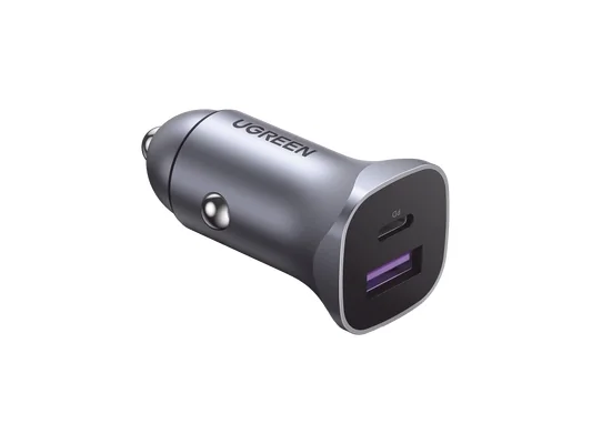 Ugreen autolaturi UGREEN CD130, USB-A+PD 3.0, USB-C, QC3.0 30W (harmaa)