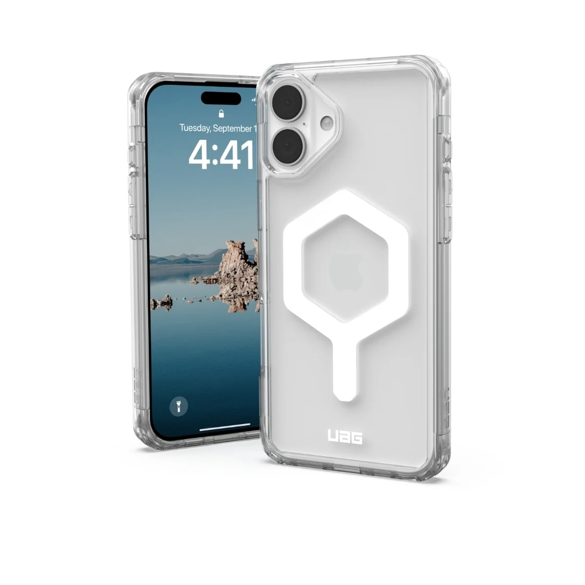 UAG iPhone 16 Plus Plyo MagSafe suojakuori, ice/valkoinen