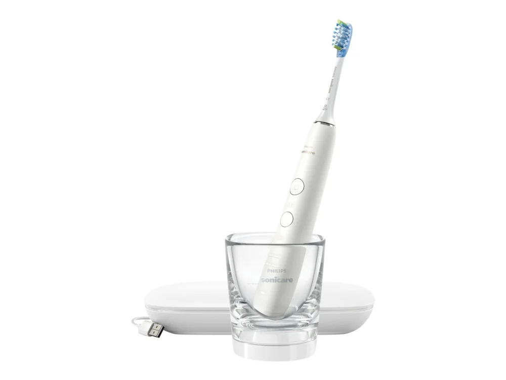 Philips Sonicare DiamondClean 9000 series DiamondClean 9000 HX9911/27 Ladattava sähköhammasharja, Aikuinen, Värisevä hammasharja, Ienhoito, Valkaisu, 62000 liikettä minuutissa, Valkoinen, Ovaali