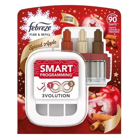 Febreze 3Vol Spiced Apple Plug Starter Unit & Refill – 20 ml