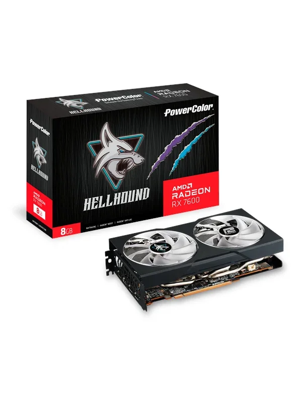 PowerColor Radeon RX 7600 Hellhound 8 Gt OC -näytönohjain