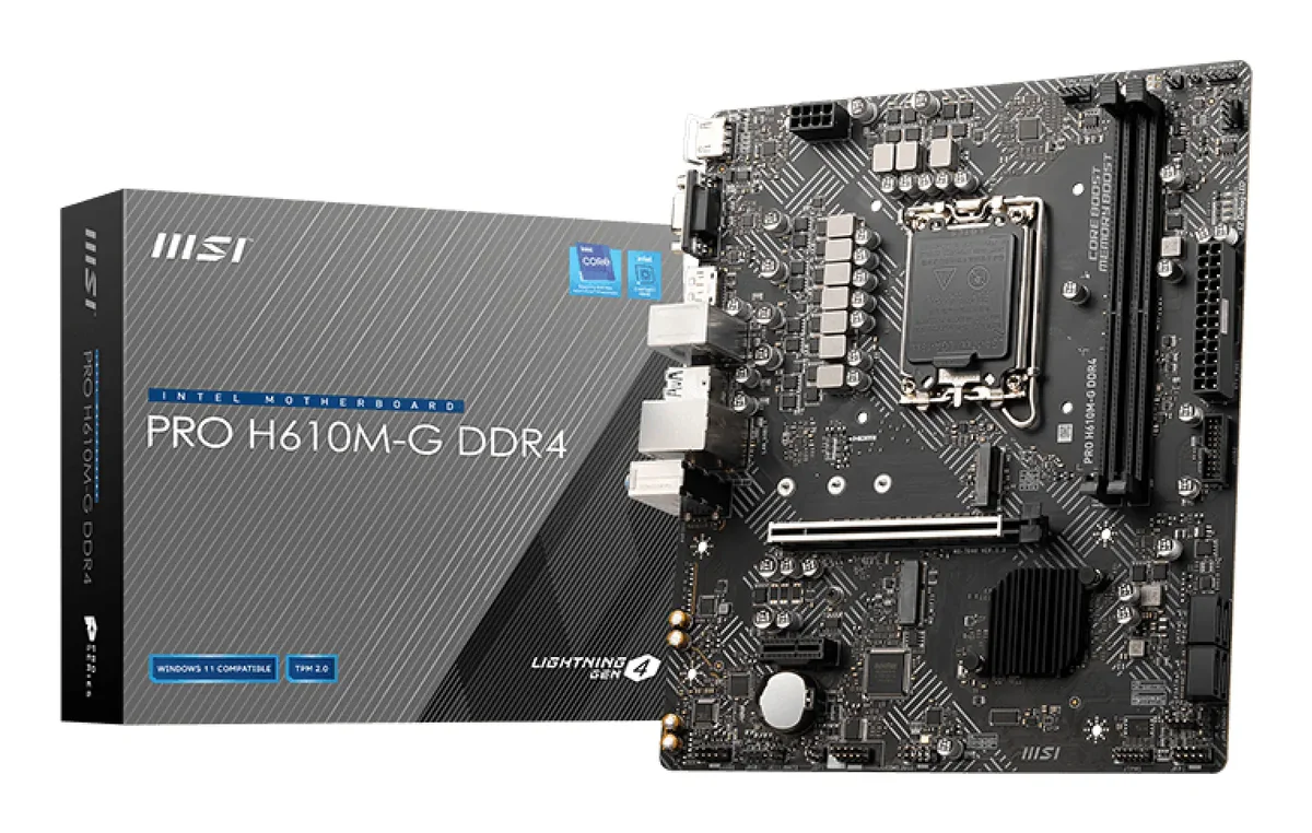 MSI PRO H610M-G DDR4 - emolevy - micro ATX - LGA1700 Socket - H610 Emolevy - Intel H610 - Intel LGA1700 - DDR4 RAM - Micro-ATX