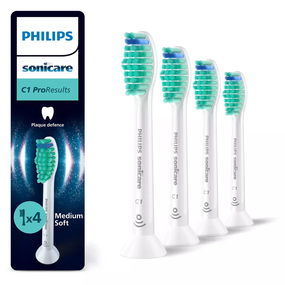 Philips Sonicare ProResults ProResults HX6014/87 Harjaspääpakkaus, 4 kpl, 4 kpl, Valkoinen, 3 kuukautta, Keskikokoinen, 62000 liikettä minuutissa, Philips