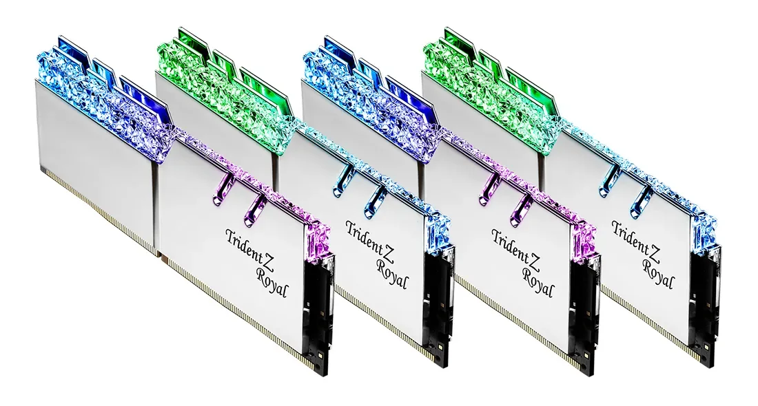 G.SKILL Trident Z Royal RGB 64 Gt (4 x 16 Gt) DDR4 3600 MHz, CL16 -muisti, hopea (XMP)