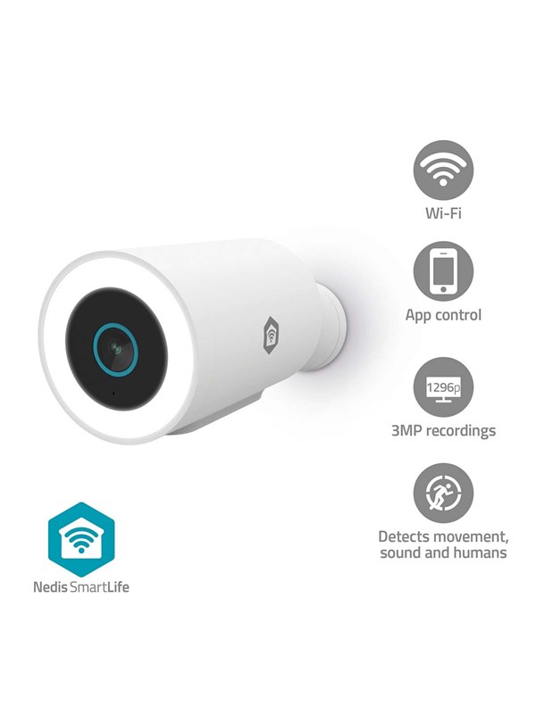 Wi-Fi-ulkokamera Spotlightilla, 3MP HD, Night Vision