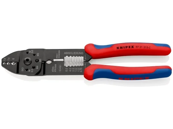 Knipex 97 21 215 C Krympetang 1 stk. Uisolerede kabelsko, Uisoleret labelforbindelse 0.5 til 6 mm²